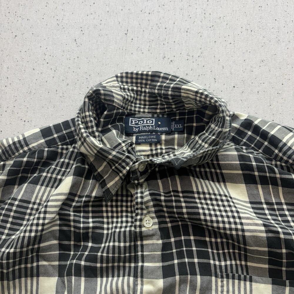 Polo Ralph Lauren Marlowe Shirt XXL Mens Black White Plaid Long Sleeve Cotton